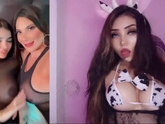 Karely Ruiz Big Tits Cow Print Lingerie - Busty Latina Teen Creampie POV