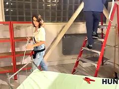 Hunt4k. teen used her Tight Pussy to play at her work shift
