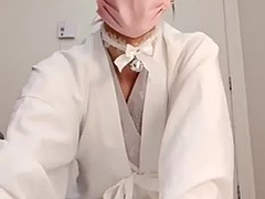 Asian sissy femboy shakes her useless little penis
