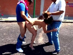 THEY ABASE IN PUBLIC AND POKE LITERALLY IN THE MIDDLE OF THE AVENUE TO DANNA STEAMY