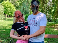 Pale tits babe Christina Shine fucks a Plague Doctor