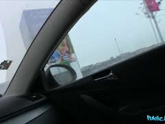 Amateur, Voiture, Mignonne, En levrette, Argent, De plein air, Pov, Public