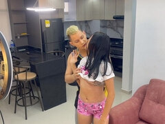 Enthousiasteling, Pijpbeurt, Bruinharig, Stel, Latijnse vrouw, Kut duiken