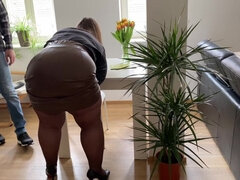 Amatör, Bbw stor vacker kvinna, Sperma shot, Klackar, Mogen, Mamma, Strumpbyxor, Kjol