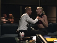 Boss cheats with younger blonde intern