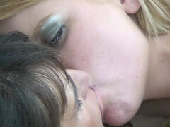 Two horny old and young lesbians have fun