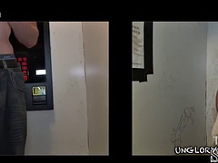 Tricked str8 stud gloryhole sucked and stoked by gay