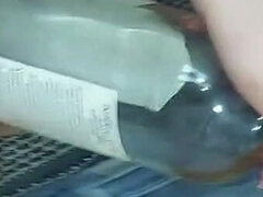 Young Stepsister of a Friend Tears Her Pussy with a Huge Bottle