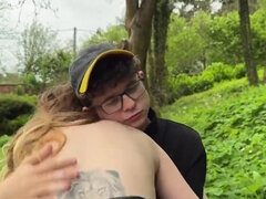 Inked beauty cheating on her man in a very scenic spot