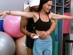 Busty Latina Gina Ferocious gets intense with personal trainer Nick Moreno at the gym
