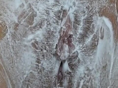 Shaving a Hairy Pussy Close up!