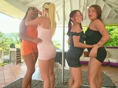 Beautiful latin, girls masturbating, munching