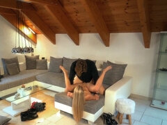 Duże cycki, Blondynka, Obciąganie, Wytrysk, Styl na pieska, Hd, Ogolona, Swingers