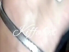 Goddess Kiffa - Exibicionism Dangling with Sexy High Heels Black and Silver