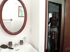 얼굴앉기, 레즈비언, 대단히, 나이든, 밀프, 엄마, 청소년