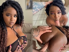 Africain, Gros cul, Sucer une bite, Couple, Tir de sperme, Fait maison