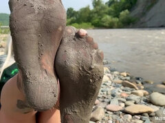 Fotfetisch, Milf, Nylon, Utomhus, Solo