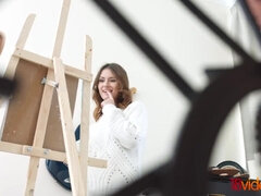 Cute art students share cock