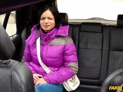 Brunette Hottie Unloads Taxi Driver's Spunk To Pay For Fare - naughty girl next door Sylva Orger