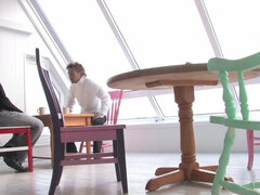 아시안, 오랄섹스, 흑갈색 머리, 귀여운, 갱뱅, 그룹, 일본인, 스타킹