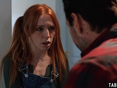 18, デカチン, フェラチオ, チン, ダブル開発, 小柄, 赤毛, ティーン