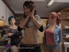 Big boobed brunette in a raunchy visual novel pc gameplay session