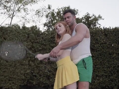 Obciąganie, Hardcore, Cipka, Rudowłosa, Spódnica, Macocha, Nastolatki, Cycki