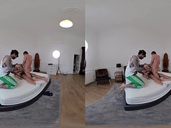 Sara Diamante VR Part One - First Double Pussy Penetration DPP Squirting Gangbang