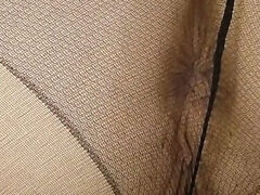 Black Pantyhose Back View Pussy Asshole Tease