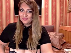 Horny bbw milf sugarcane in lingerie on webcam