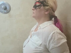 Bad, Blondine, Fesselspiele, Selbstgemacht, Erniedrigung, Pissen