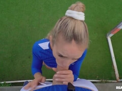 금발의, 얼굴에, Hd, 야외의