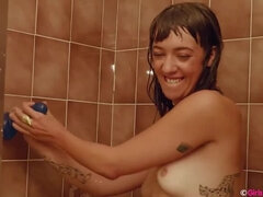 Brunette brune, Femelle, Hd, Solo, Tatouage, Jouets