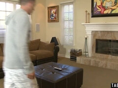 Hispanic cougar analyzed next to stepdaughter