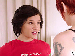 Obciąganie, Brunetka, Twarzowy, Kobiety mężczyzna, Bielizna, Rudowłosa, Spanking, Trójkąt