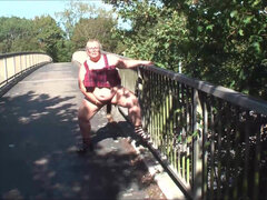 A Walk and Strip on the Road Bridge