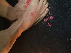 Candle Light on Tiny Feet with Sexy Toes