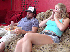 Dakota Burns is sucking the cock in the kitchen