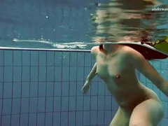 Watch Alla swim naked in a hot pool