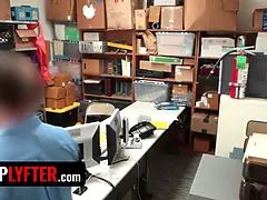 Shoplyfter - shaky blonde Zoe Parker regrets stealing after officer drills her snatch in the backroom