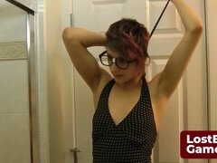 Koupelna, Hry, Lesbické, Strapon