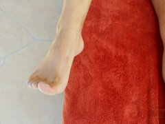 엉덩이, 에보니, 야외의, 피어싱, 풀, 보지, 젖가슴, 젖은