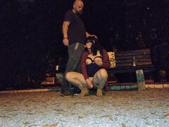 Peitos grandes, Boquete, Fêmea, Masturbação, Maduroa, Ao ar livre cartaz de rua outdoor, Meia calça