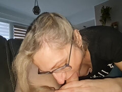 The Naked Man Works, Blows Him Hard and Swallows His Sperm