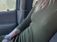 Blondýna, Auto, Ženský, Masturbace, Kalhotky, Drobounká