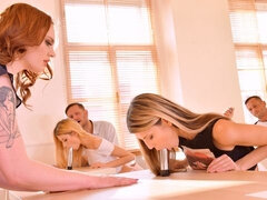 Analny, Blondynka, Obciąganie, Rozdziawiony, Obciąganie, Hardcore, Orgia, Pończochy