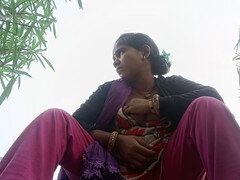 Couple, Indienne, Masturbation, De plein air