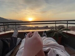 18, 오랄섹스, 커플, 음경, 핸드잡, 엄마, 자연의 가슴, 셀카