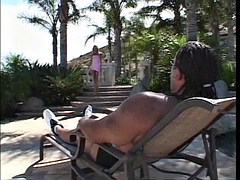 Perfect blonde chick fucks two monster black cocks