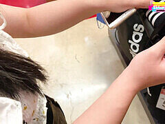 Thai amateur couple, college outdoor, car masturbation